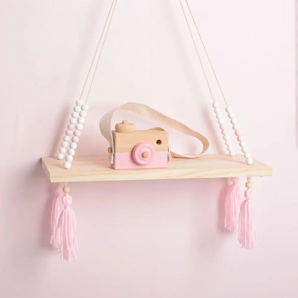 Деревянные бусины в скандинавском стиле настенные полки с кисточками подвесные