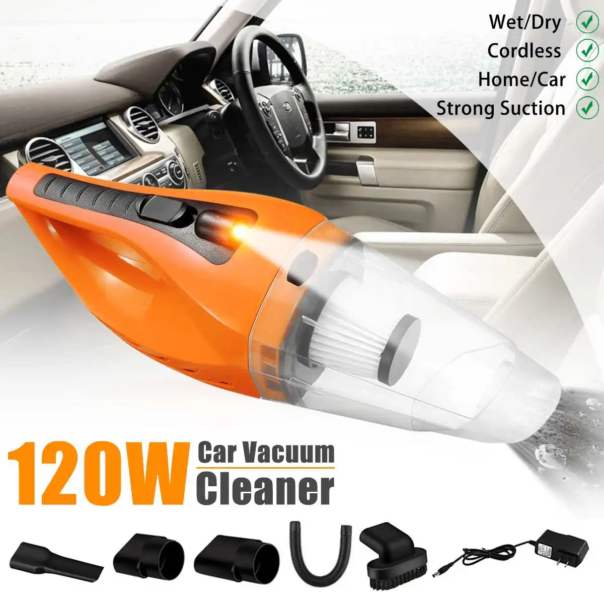 

12V 150W Dual Use Wireless Mini Car Vacuum Cleaner Wet & Dry Cordless Home Handheld Vacuum Cleaner Strong Suction Dust Cleaner