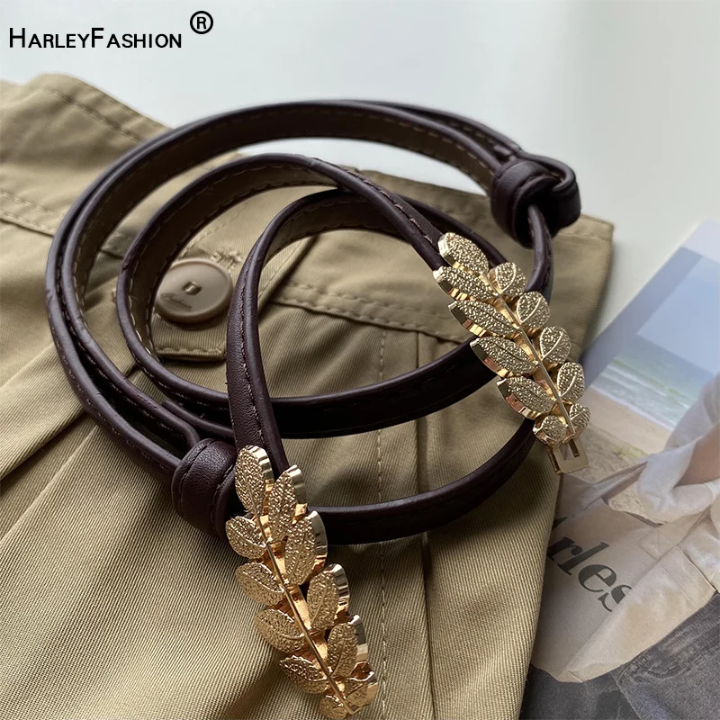 

Fashion Women Elegant Influencer Style Quality Metal All-match Female Adjustable PU Leather Blet for Skirt for Dress for Blazer