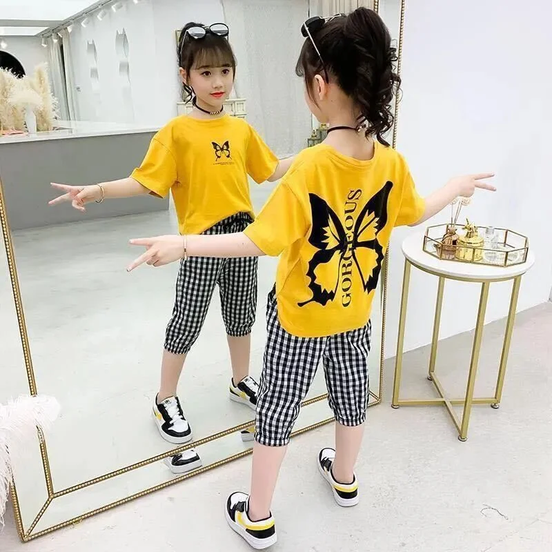 

Girls' Suit Online Celebrity Summer Dress 2021 New Western Style Fashion Korean Tide Big Kids