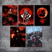 japanese anime canvas painting itachi uchiha blood moon posters and prints print mural picture boys room home wall decor cuadros