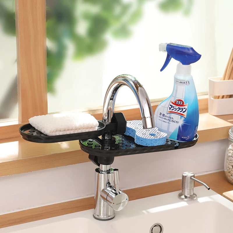 

Drain Rack Kitchen Sink Gadget Basket Cleaner Sponge Soap Holder Bathroom Sinks Faucet Fregaderos De Cocina Kitchen Accessories