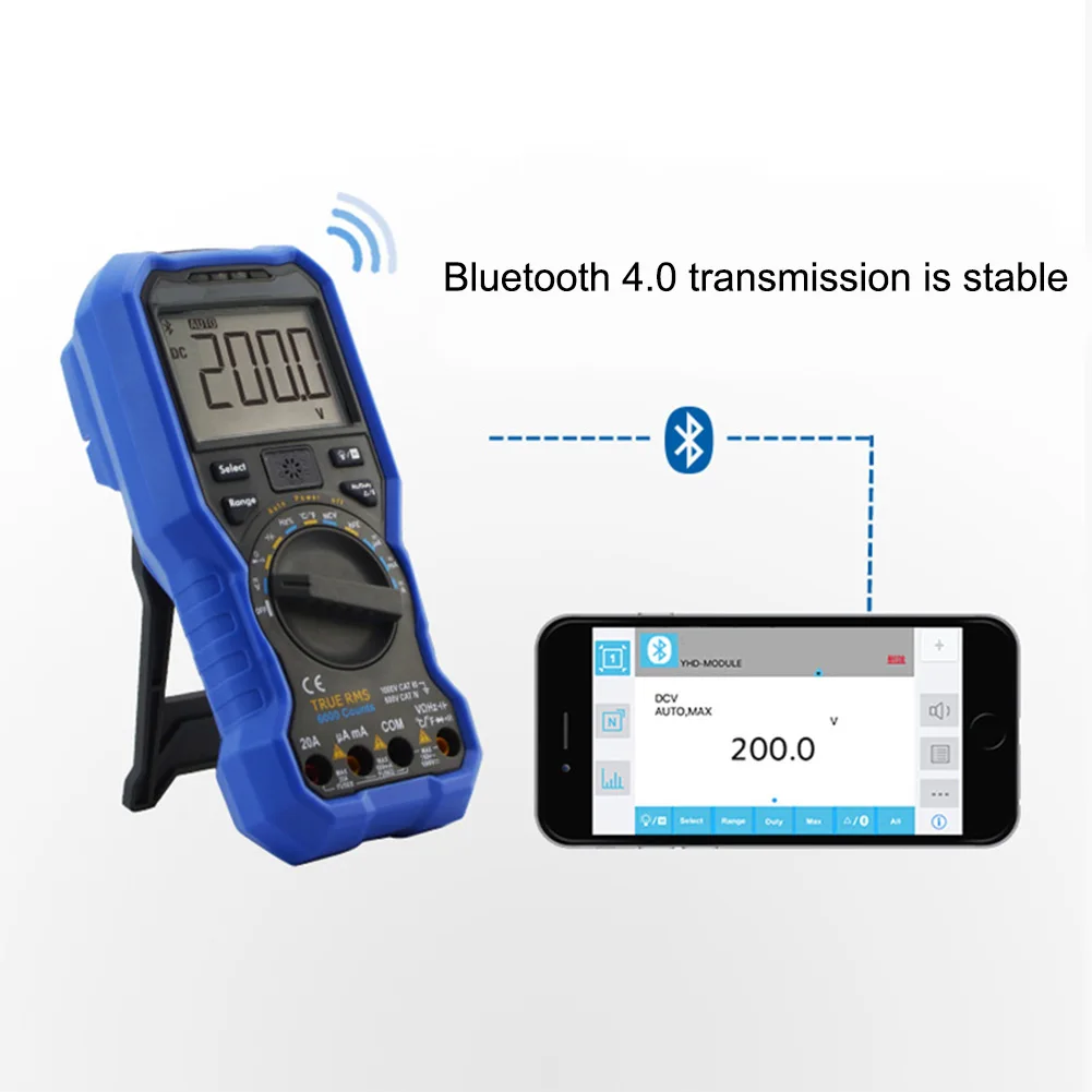 

Multimeter Bluetooth Digital Data Logger Temperature OW18B NCV True RMS Thermocouple Flashlight App AC/DC Current Voltage Meter
