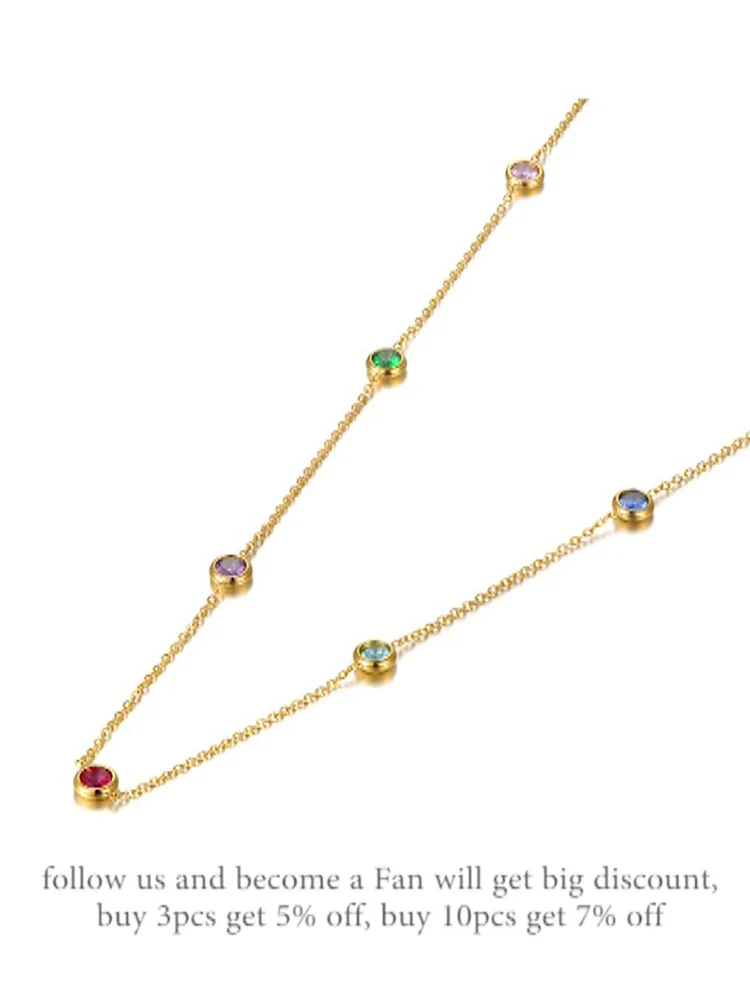 Lokaer Ожерелье из нержавеющей стали с цирконием