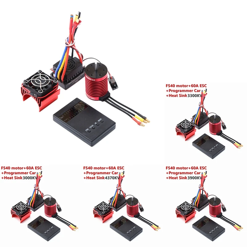 

F540 Brushless Motor ESC Heat Sink Programmer Card for 1/10 RC Car Redcat Electric Volcano EPX PRO Blackout XTE