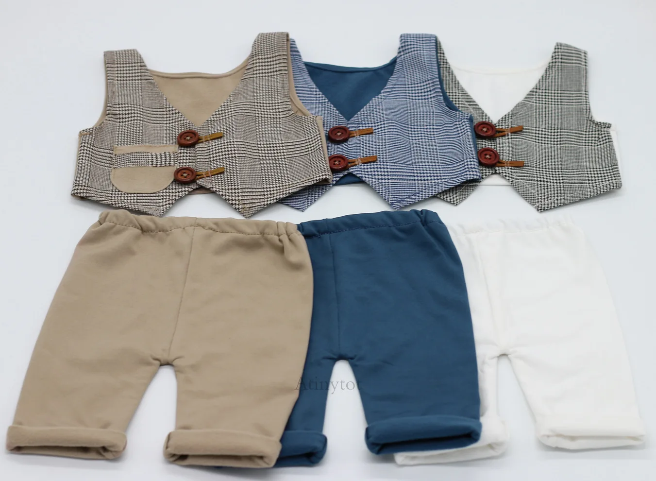 Baby Boy Little Gentleman Vest Shorts Newborn Photography Props Clothes Infant Birthday Picture Shoot fotografia Prop Pant | Детская