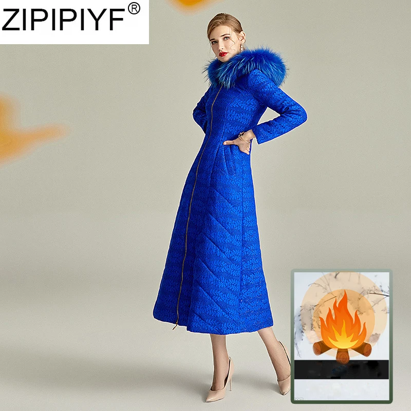 Новинка 2019 модное зимнее женское приталенное пальто с капюшоном и длинным