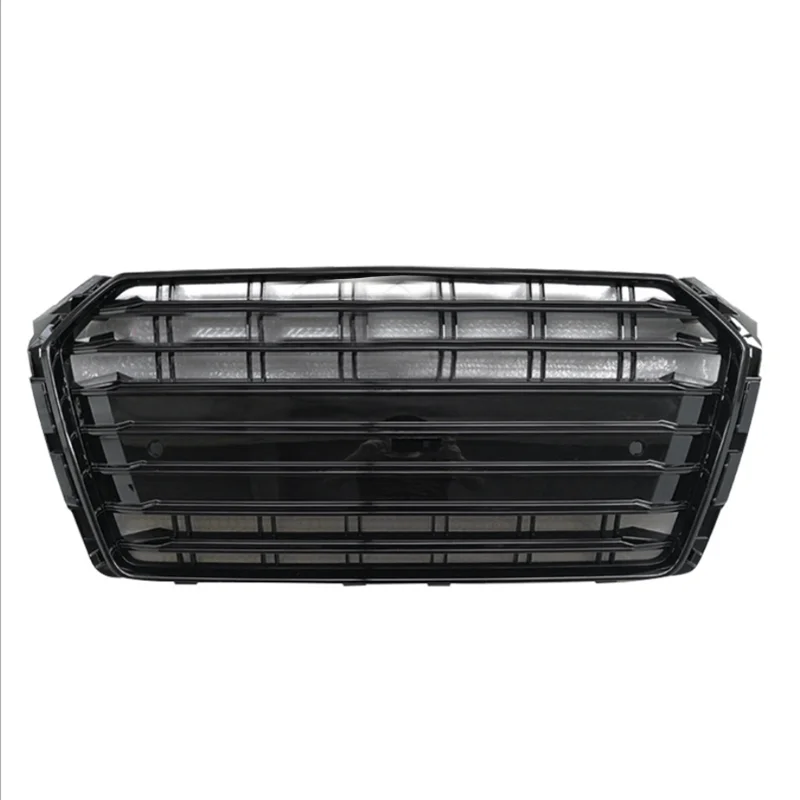 Black Front Hood Grille For Audi A4 B9 2017 2018 2019 2020 Upgrade S4 Style Racing Grill Chrome Ring | Автомобили и мотоциклы