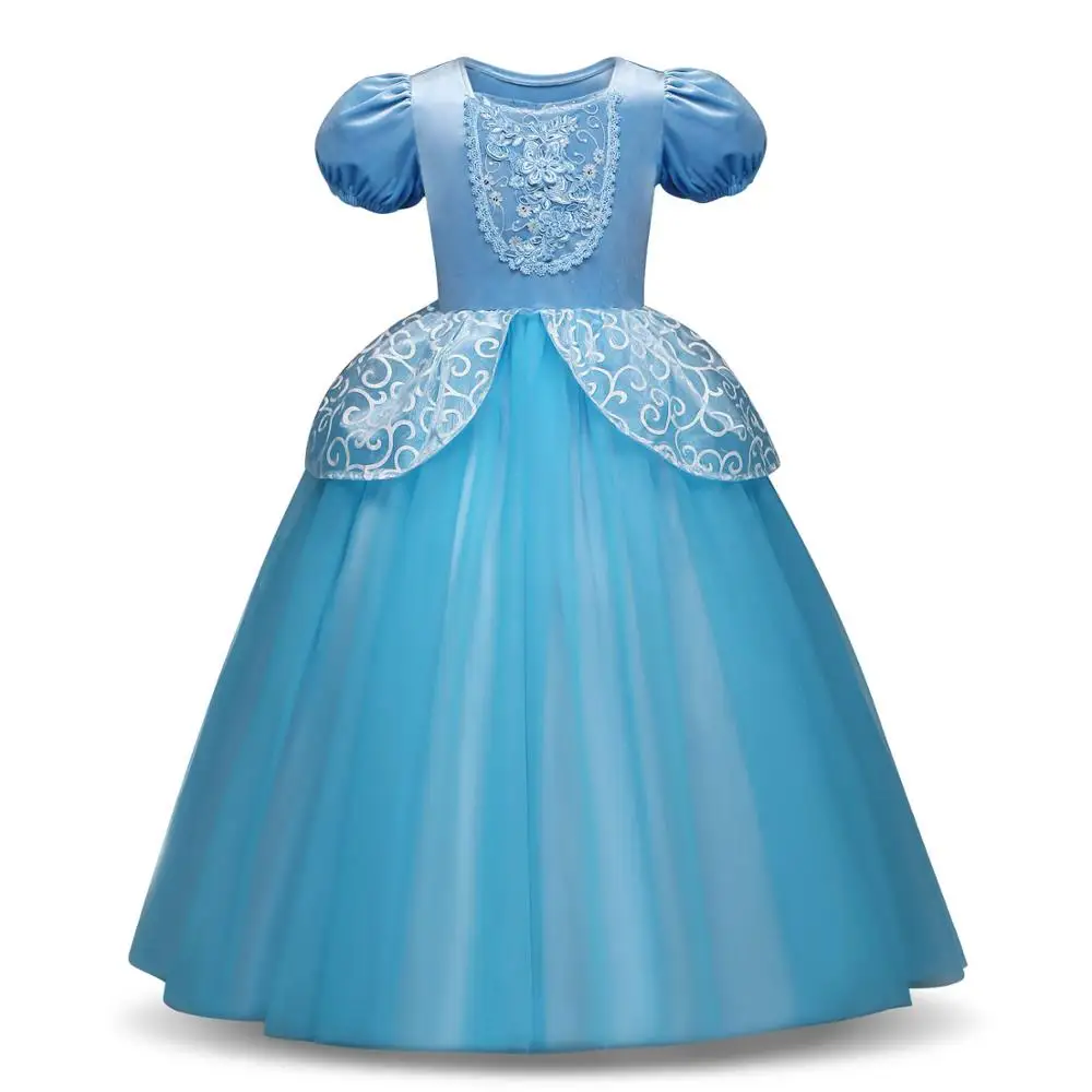 Blue 3 Cinderella Карнавальный костюм для девочек-подростков; платье Эльзы 2, Анны; Детские вечерние платья принцессы; Карнавальные Платья для детей; День рождения; 10 лет - Цвет: Blue 3 Cinderella