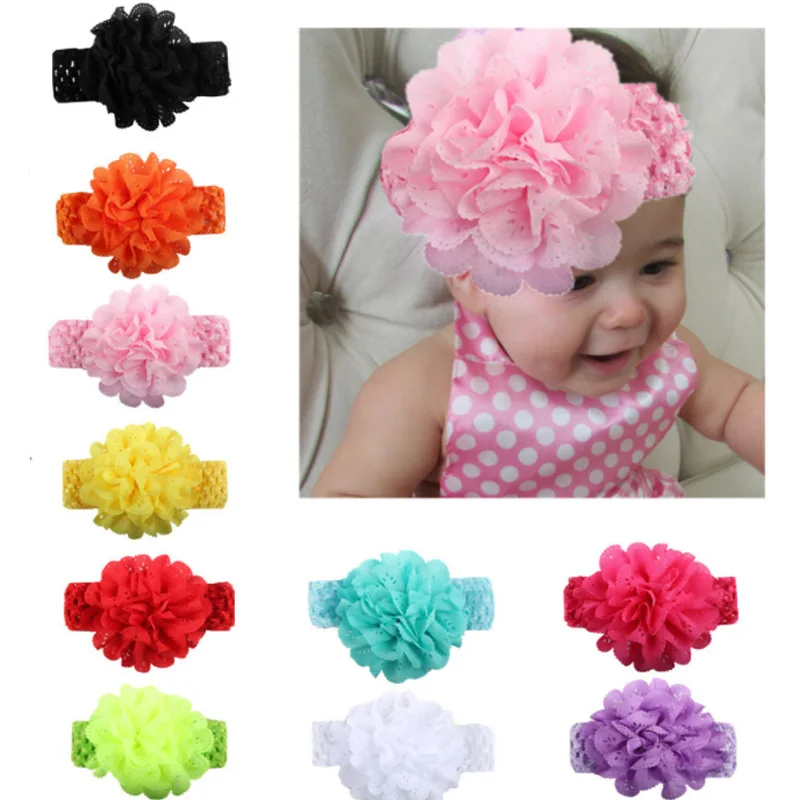 Повязка на голову детская из шифона 10 цветов|Аксессуары для волос девочек| |
