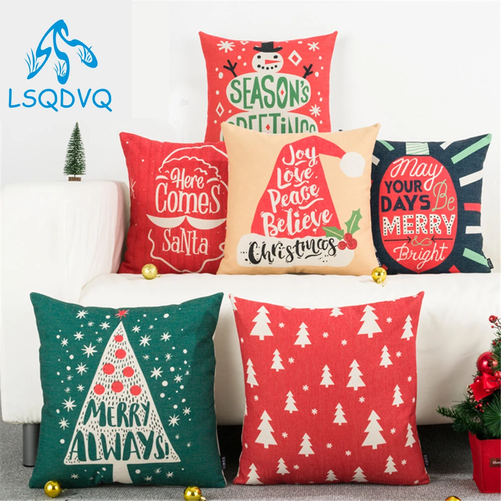 

Декоративная декоративная подушка, чехол, милая мультяшная Рождественская елка, квадратная шапка, Новогодняя подушка