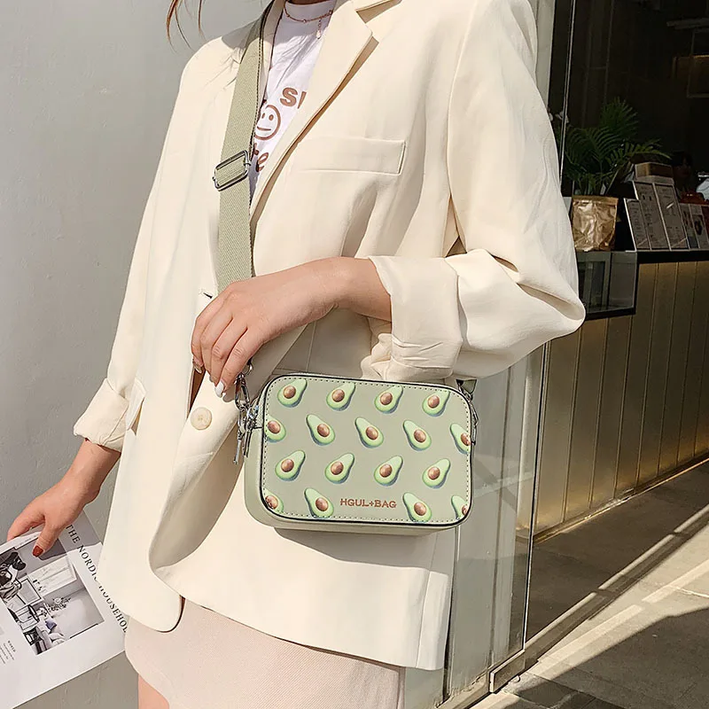 

Litthing Fruit Avocado Handbag Small Box Shape Shoulder Bag Pink Strawberry Crossbody Bag Watermelon Bag Fashion Messenger Bag