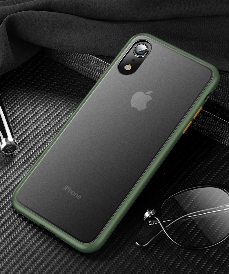 CAFELE Новейший цветной чехол для iphone Xr силиконовый+ PC полупрозрачный чехол для iphone Xr