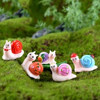 8pcs garden snail moss landscape resin crafts ornaments small animal cake scene accessories fairy garden miniatures figurines