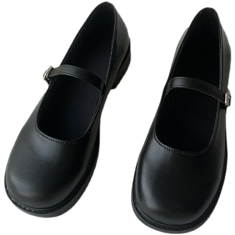 

Shoes Woman Flats Round Toe Shallow Mouth Casual Female Sneakers All-Match Oxfords Dress Summer New Leather Comfortable Mary Jan