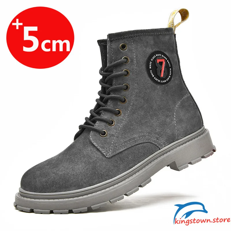 Высокие ботинки Кожаные Мужская обувь Обувь увеличивающая рост Ботинки