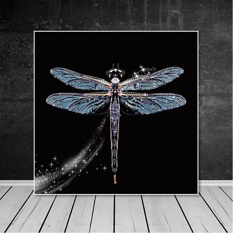 Бриллиантовая живопись со стрекозой 5D Алмазная мозаика полная квадратная