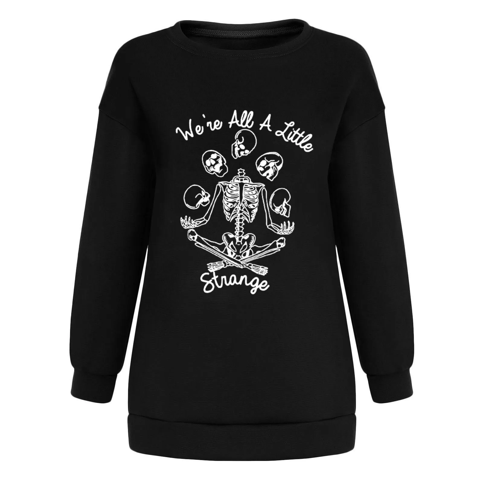 

Funny Halloween Sweatshirt For Women Skeleton Top Crew Neck Sweatshirt Pullover Loose Long Sleeve Top Female Dropshipping