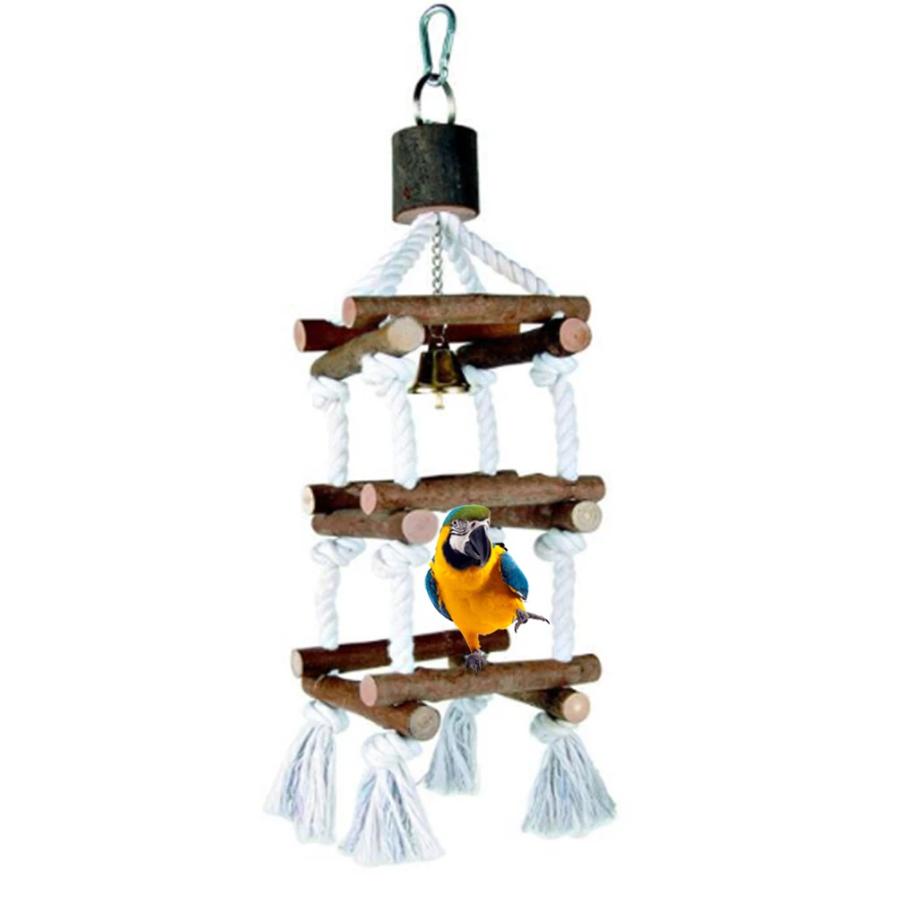 Попугай жевательные скалолазание игрушки Witn Bells забавные птицы подвесная