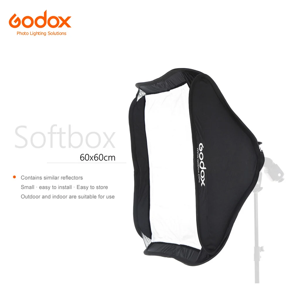 Софтбокс для фотостудии Godox 60*60 см рассеиватель светильник вспышки Speedlite без