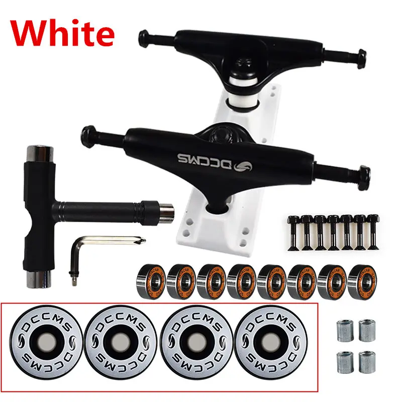 

5 inch Alloy Skateboard Bracket Holder Kit Skateboard Wheels Bracket Set Longboard Trucks Skate Board Stand With Wheels Bearing