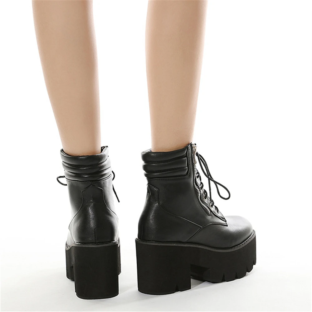 

2020 new arrival women ankle boots fashion Side zipper heels boots woman platform sexy party prom Night Club Shoes Female DEEZLA