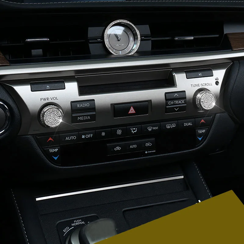 

lsrtw2017 diamond car Volume knob cover for lexus es200 es250 es300h 2012 2013 2014 2015 2016 2017 2018 xv60
