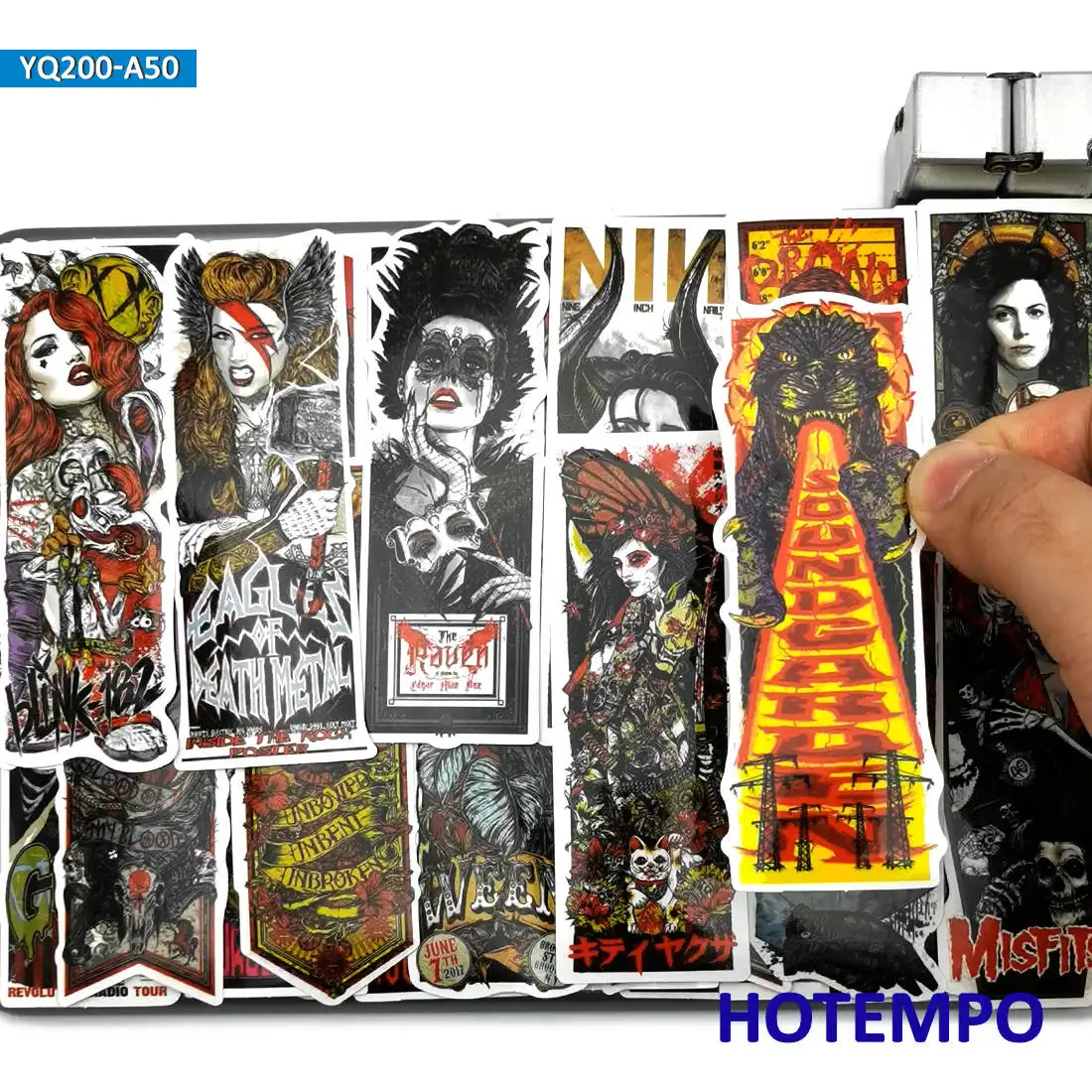 50pcs gothic skull devil witch rock punk dark style mixed waterproof stickers pack for diy phone laptop skateboard bike moto car free global shipping