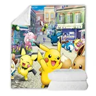 Покемон Пикачу ушу хлопок бархат двойное толстое квадратное одеяло диван тонкое одеяло Фланелевое летательное портативное одеяло