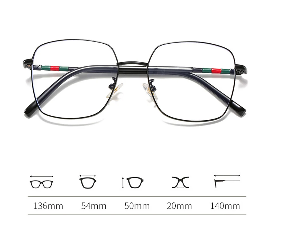 

Fashion Luxury Unisex Ultralight Square Full-Rim Frame Custom Made Myopia Glasses -1 to -6 and Reading Glasses 1 to 4