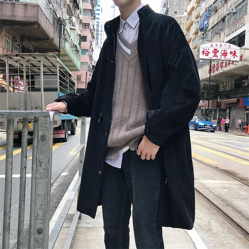 VOGUELEO/2019 новый стиль модный утолщенный вельветовый Тренч полный Повседневный