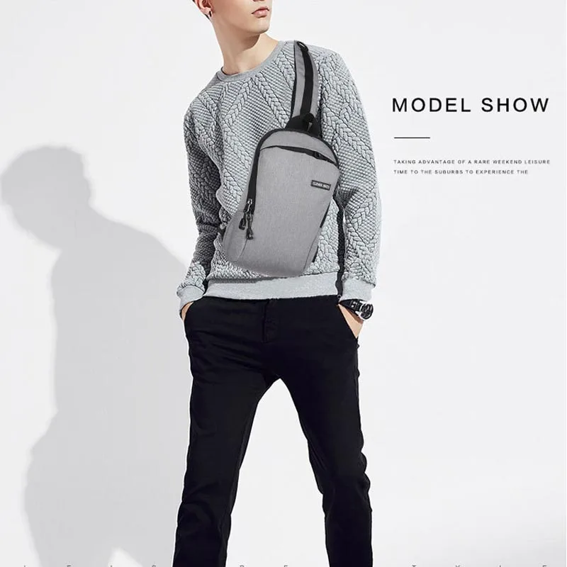 

Factory direct USB Single shoulder bag Multi-function chest bag Leisure sports messenger bag Friends gifts 098