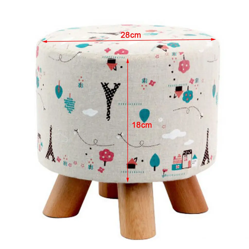 Чехол для ног из льняной ткани 2 шт. деревянный чехол табурета с железной башней