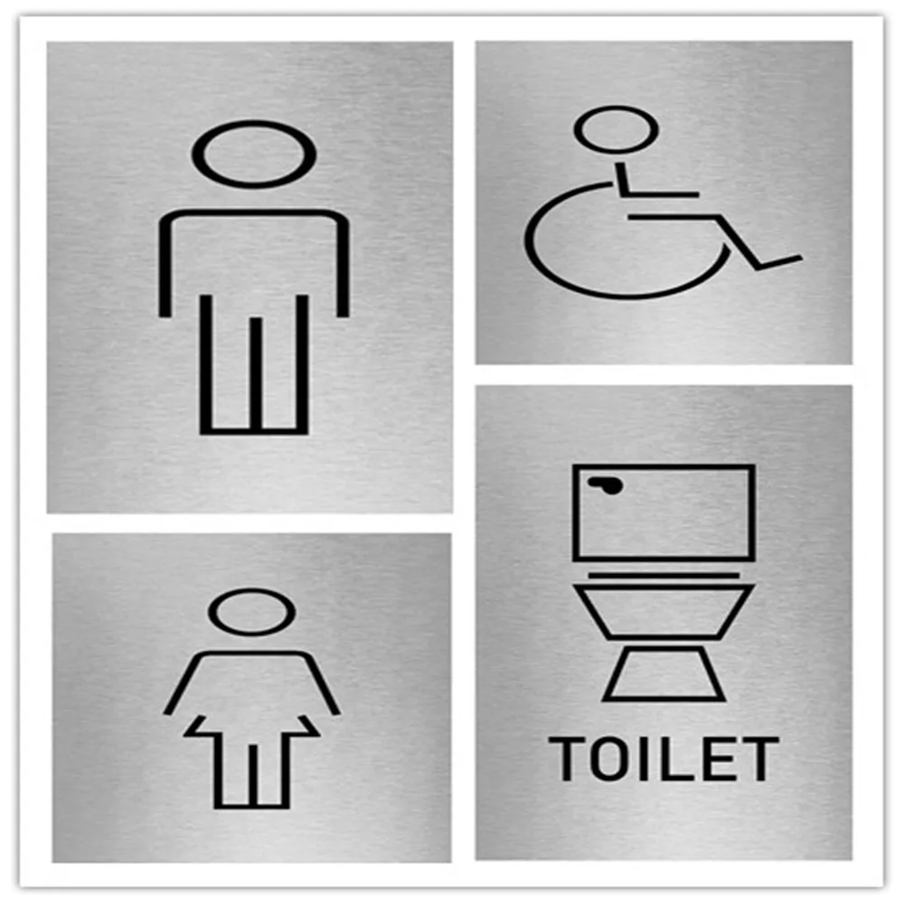 

Индивидуальный алюминиевый современный Стик, фигурка, доступный знак для туалета 10x15 см