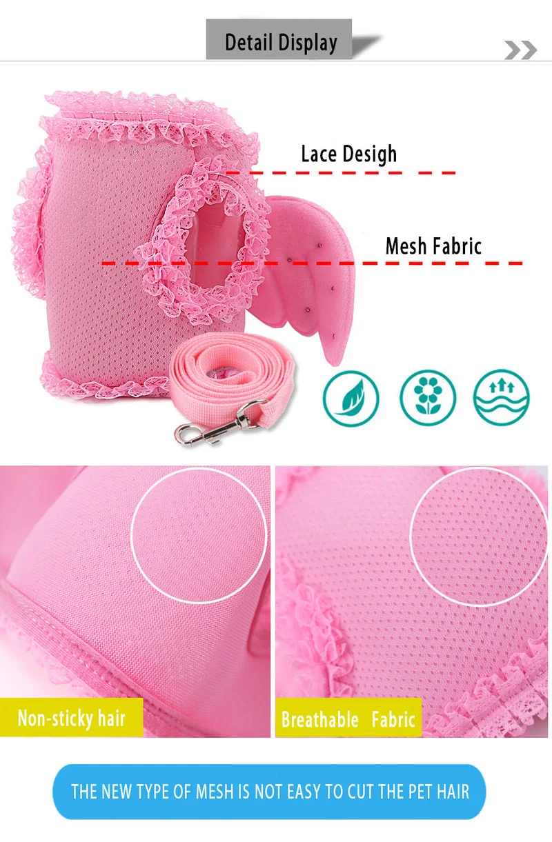 Воздухопроницаемая шлейка для собак и кошек не тянущаяся сетка поводок