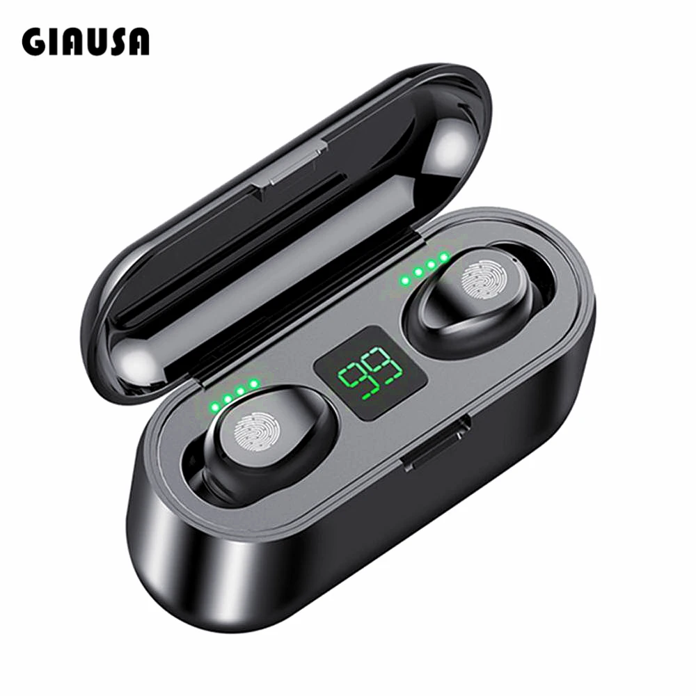 Беспроводной наушники Bluetooth V5.0 вкладыши TWS с светодиодный Дисплей 2000 мА/ч