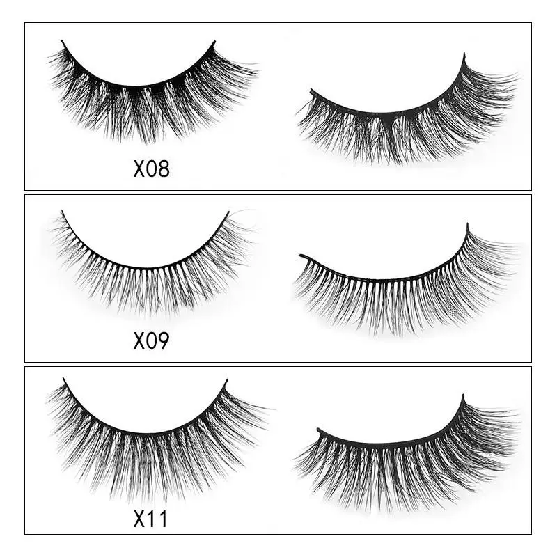 3D искусственная норка для наращивания ресниц 3 пары натуральный вид толстый