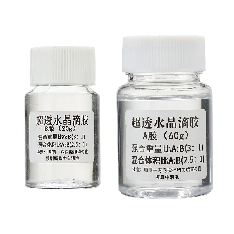 80 г ультрапрозрачный эпоксидный клей для УФ-смолы AB кристаллический Ресина два