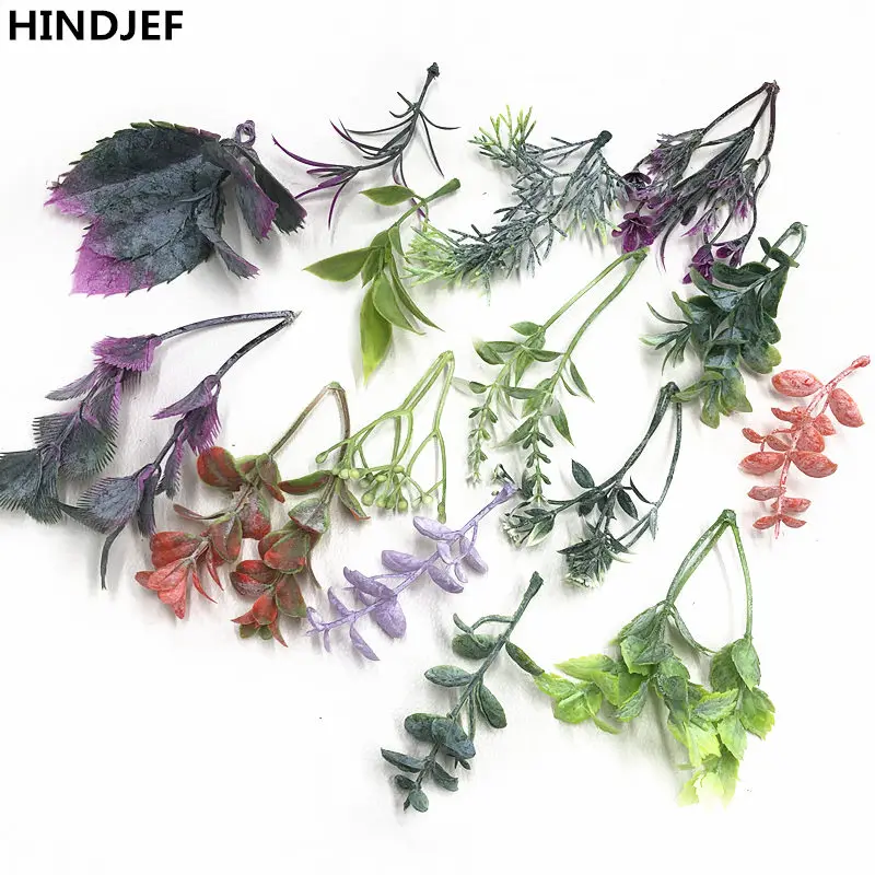 HINDJEF 10 шт. имитация растений трава искусственные листья украшения ручной работы