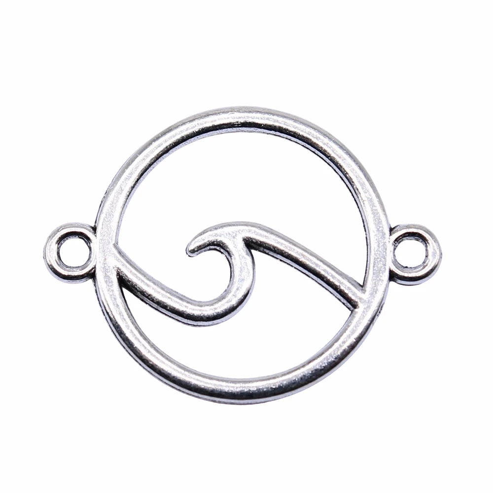 

Tristana 40pcs 26x20mm Antique Silver Color Wave Connector Charms For Jewelry Making DIY Jewelry Findings