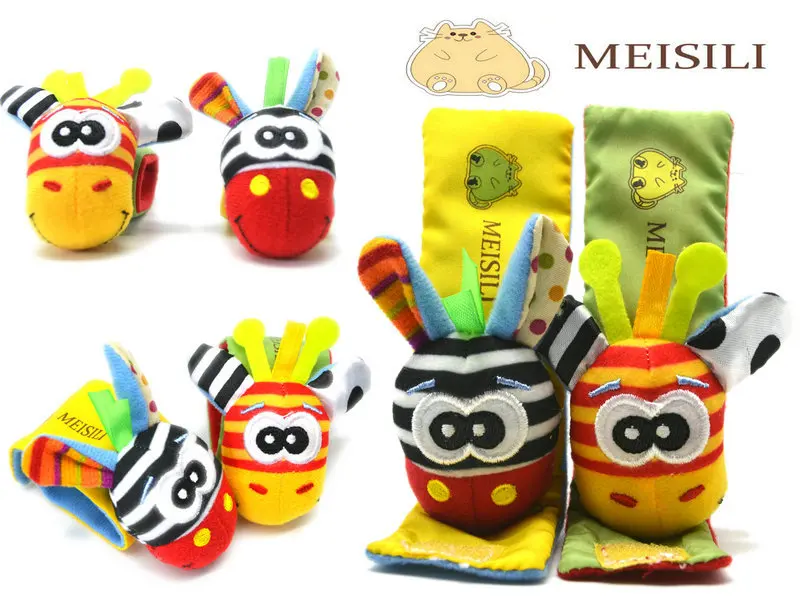Baby Socks Rattle Toys 2016 New Garden Bug Wrist Foot Multicolor 2pcs Waist+2pcs Socks=4pcs/lot Meias Free Shipping - купить по