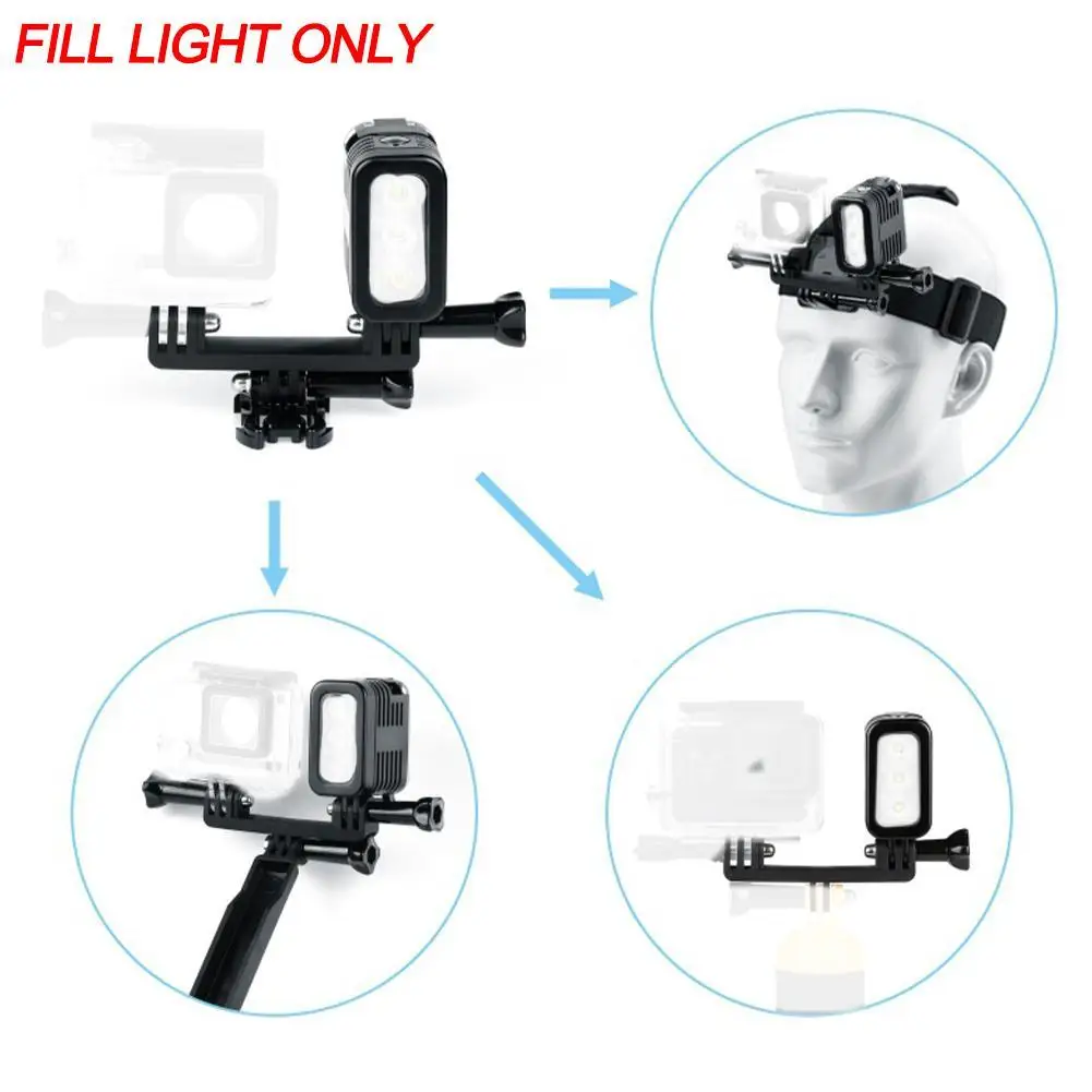 

Sports Camera Waterproof Fill Light Diving Swimming Fill Underwater Light Suitable LED Light Mini For GoPro 7 Hero P8D1