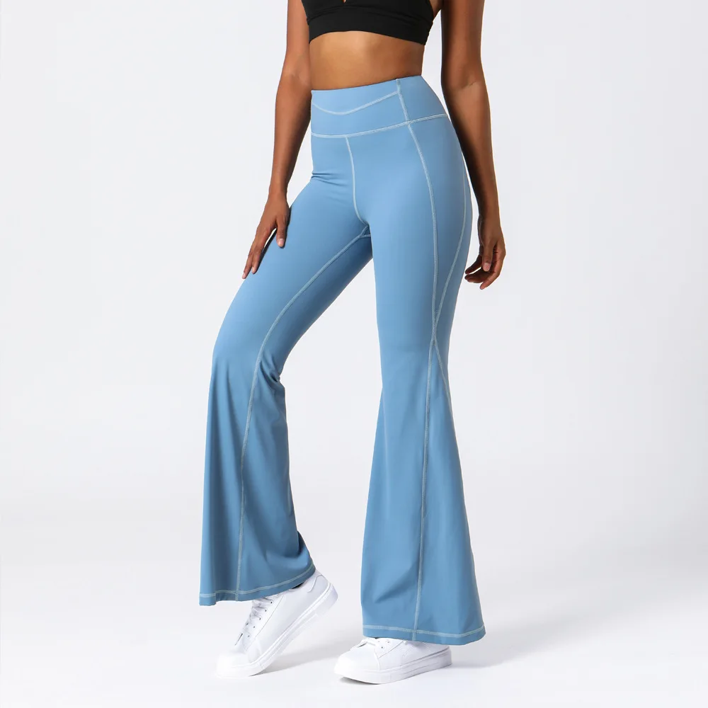 

Flare Yoga Pants For Women Lycra High Rise Leggings Sports Wide Leg High Waisted Sweatpants For Gym Fitness Back Drop-in Pocket