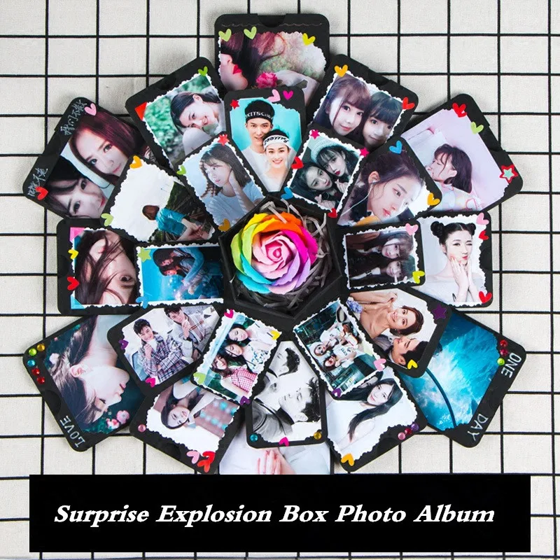 

Creative DIY Birthday Gift Surprise Explosion Box Photo Album Memory Scrapbook Valentine's Day Gift For Lovers