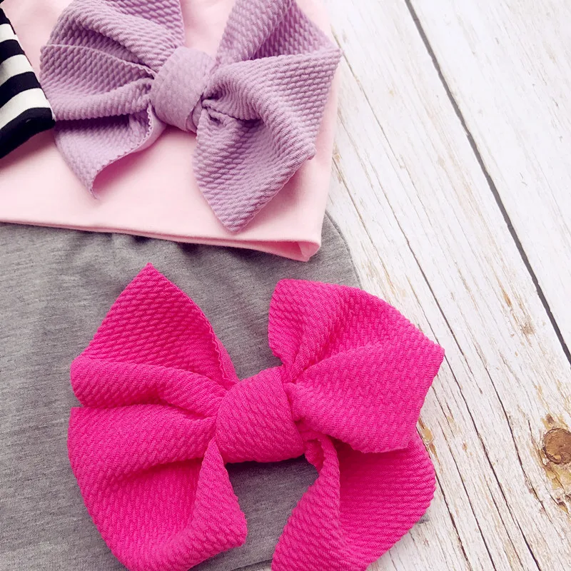 

Cotton Hat with Messy Bow Infant Bebes Hats Newborn Turban Infant Cap Hat Cotton Soft Bebes Head Hoop Children Bowknot Beanies