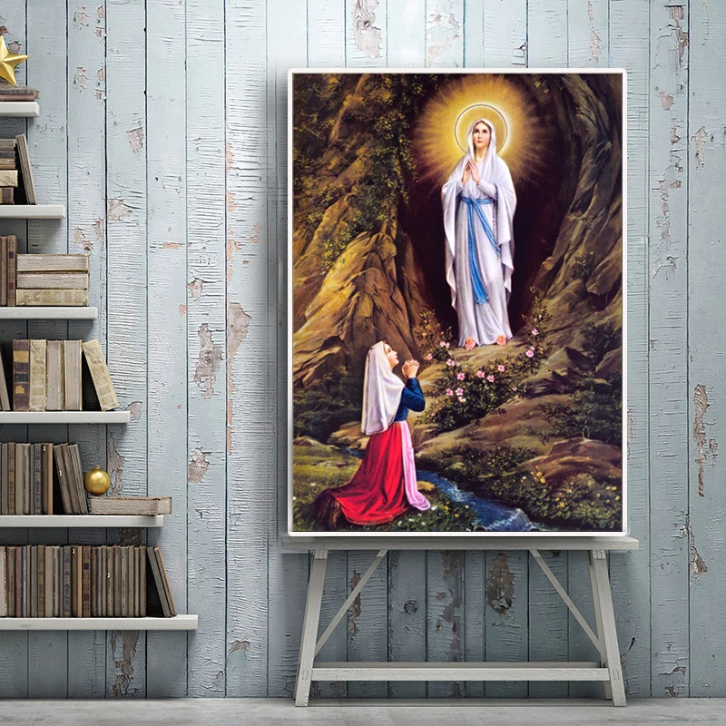 5D полное квадратное Сверло DIY Алмазная картина религиозная икона Mary Virgin Bless