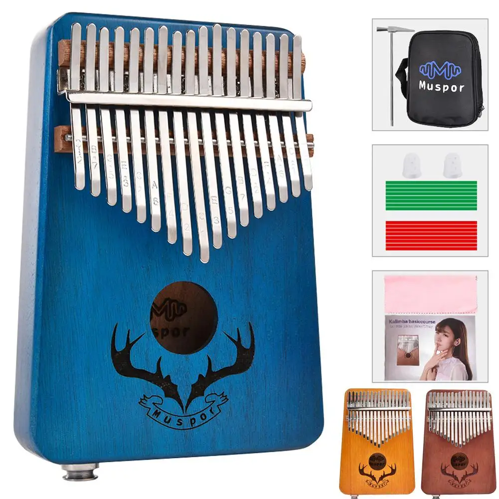 Muspor 17 клавиш EQ kalimba красное дерево большой палец пианино Kalimba пальцевое со