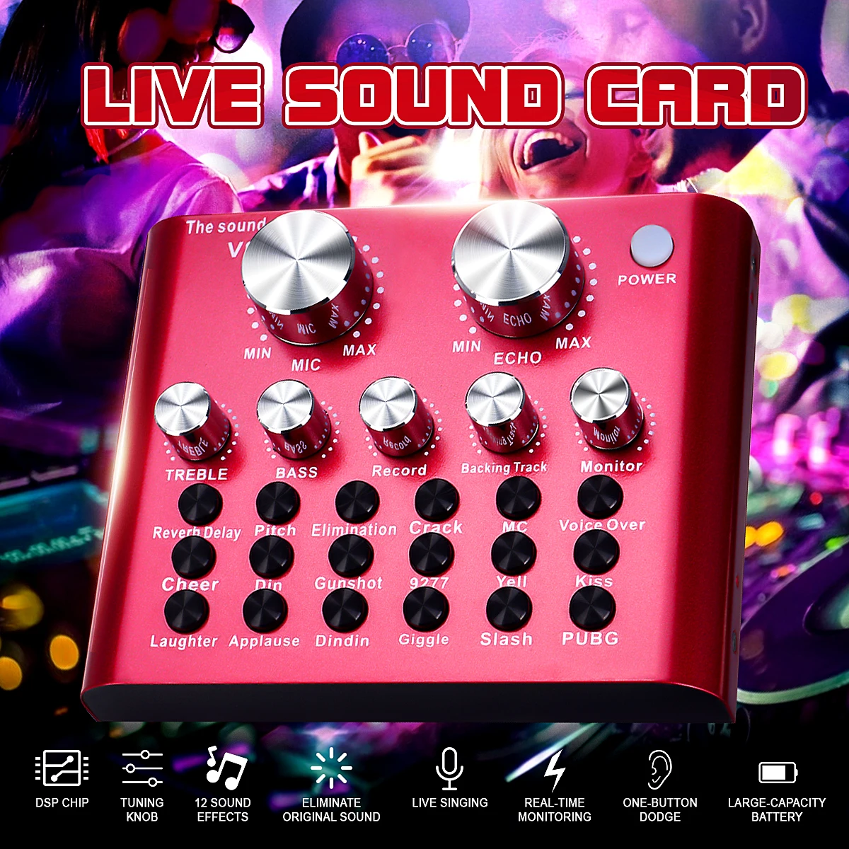 Bluetooth живая звуковая карта аудио USB веб-гарнитура микрофон Голосовое управление