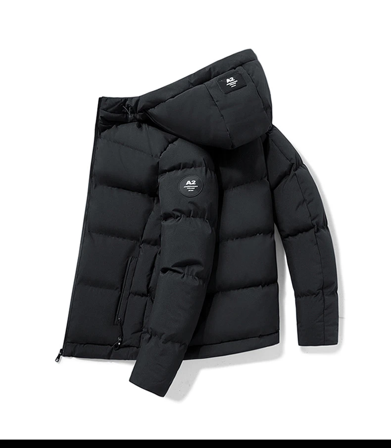 Winter Coat Men Parkas Thicken Warm Jacket Mens Hooded Collar Jackets Solid Color Parka Coat Male Fashion Casual Parka Coat