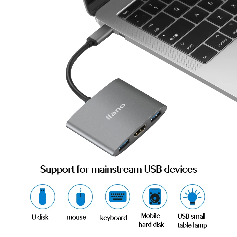 Llano USB C концентратор к HDMI адаптер для Macbook Pro/Air Thunderbolt 3 Type 4K 0 порт доставка